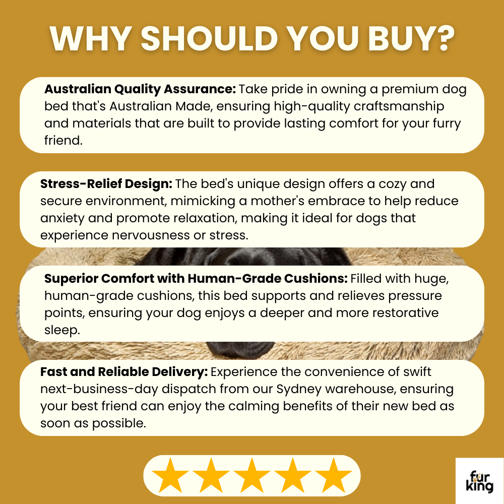 Best Calming Dog Bed | Fur King "Aussie" | Vet Recommended