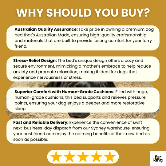 Best Calming Dog Bed | Fur King "Aussie" | Vet Recommended